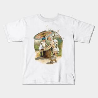 Victorian children playing shops Kids T-Shirt